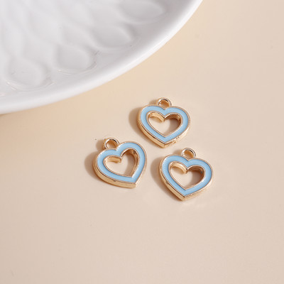 10db 13*13mm Romantikus Zománc Love Heart Bűbáj nyaklánchoz Medálok Fülbevalók Barkácsolás Színes Mini Bűbáj Ékszer keresés