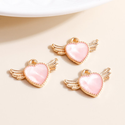 10db 13*13mm Romantikus Zománc Love Heart Bűbáj nyaklánchoz Medálok Fülbevalók Barkácsolás Színes Mini Bűbáj Ékszer keresés