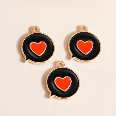 10db 13*13mm Romantikus Zománc Love Heart Bűbáj nyaklánchoz Medálok Fülbevalók Barkácsolás Színes Mini Bűbáj Ékszer keresés