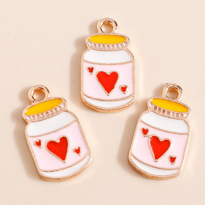10db 13*13mm Romantikus Zománc Love Heart Bűbáj nyaklánchoz Medálok Fülbevalók Barkácsolás Színes Mini Bűbáj Ékszer keresés