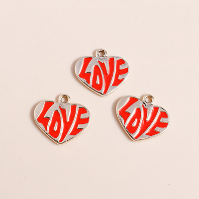 10db 13*13mm Romantikus Zománc Love Heart Bűbáj nyaklánchoz Medálok Fülbevalók Barkácsolás Színes Mini Bűbáj Ékszer keresés