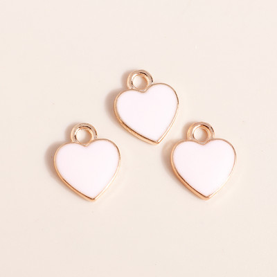10db 13*13mm Romantikus Zománc Love Heart Bűbáj nyaklánchoz Medálok Fülbevalók Barkácsolás Színes Mini Bűbáj Ékszer keresés
