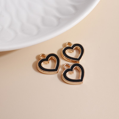 10db 13*13mm Romantikus Zománc Love Heart Bűbáj nyaklánchoz Medálok Fülbevalók Barkácsolás Színes Mini Bűbáj Ékszer keresés