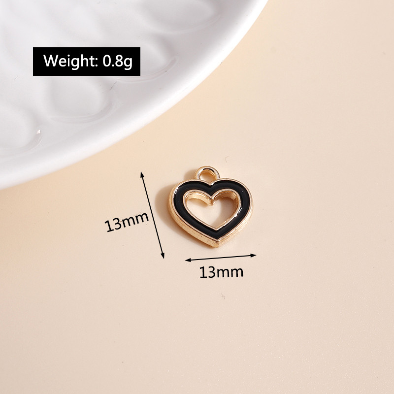 10db 13*13mm Romantikus Zománc Love Heart Bűbáj nyaklánchoz Medálok Fülbevalók Barkácsolás Színes Mini Bűbáj Ékszer keresés