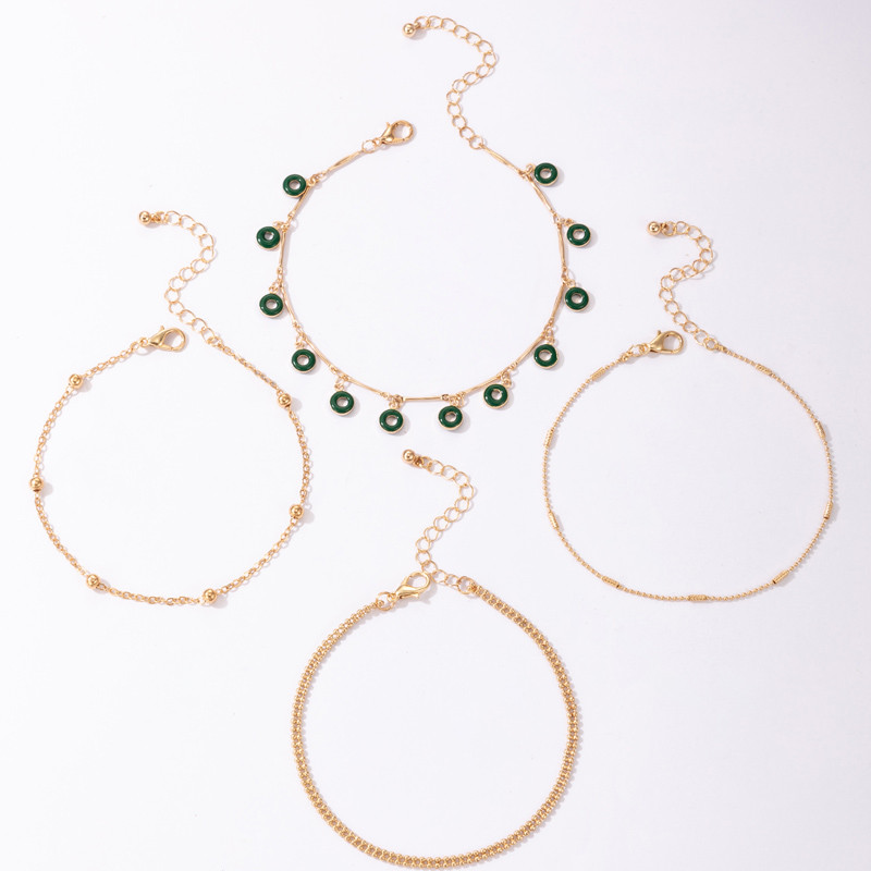 Tocona 4 buc/seturi glezne boeme cu ciucuri pentru femei, bărbați, lanț pentru picioare din metal, bijuterii reglabile de vară, accesorii 17876