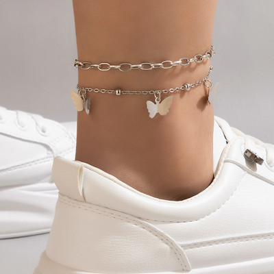 Tocona 4vnt./rinkinys Madingi drugelių kutų kulkšniai moterims Charms Aukso spalvos lydinio metalo pėdų grandinėlė Bohemian Jewelry 21730