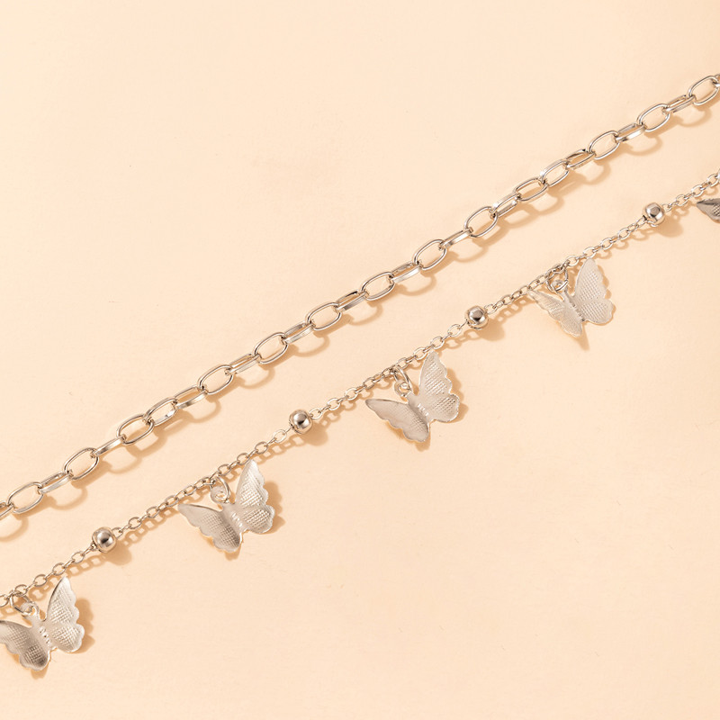 Tocona 4 buc/seturi la modă ciucuri fluture gleznele pentru femei Brelocuri de culoare auriu aliaj metal lanț pentru picioare bijuterii boeme 21730