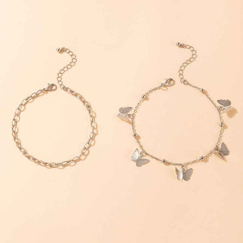 Tocona 4 buc/seturi la modă ciucuri fluture gleznele pentru femei Brelocuri de culoare auriu aliaj metal lanț pentru picioare bijuterii boeme 21730