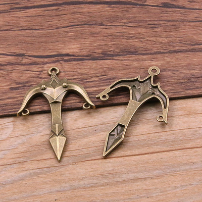 10 buc. 15 stiluri, aliaj mixt, 2 culori, cavaler, sabie, cuțit, pistol, arc farmece pentru bijuterii, bricolaj, arme lucrate manual, pandantiv