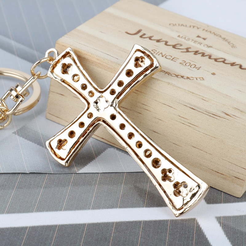 Σχέδιο Rhinestone Κρυστάλλινο Σταυρό Μπρελόκ Μπρελόκ Chic Lucky Τσάντα Πορτοφόλι Κρεμαστό Αυτοκίνητο Γυναικεία Μπρελόκ Δαχτυλίδι Κάτοχος Χριστιανικό Δώρο