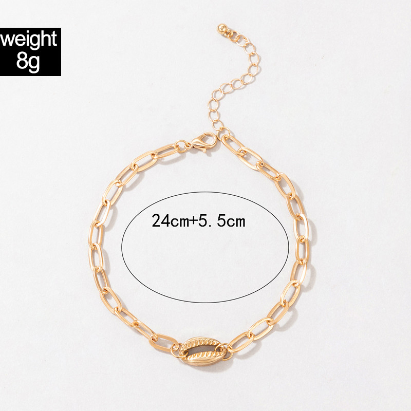 Tocona INS Stil simplu Shell pentru femei Anklets New Fashion Geometrie Aliaj Metal Picior Lanțuri Boemia Bijuterii Accesorii 19799