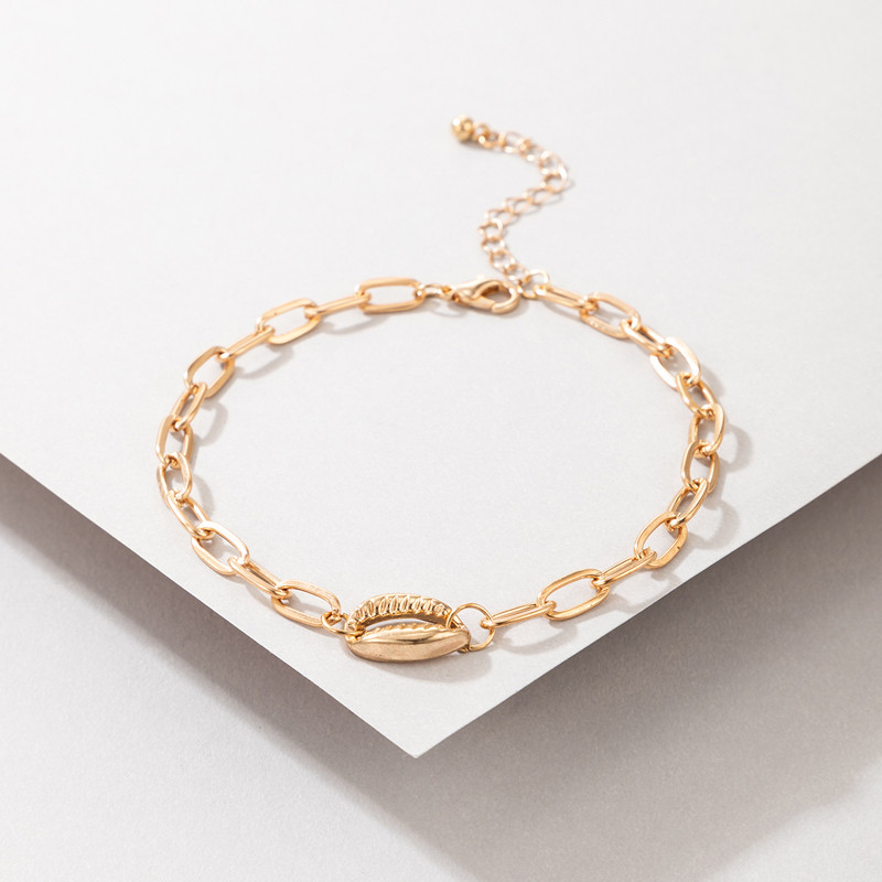 Tocona INS Stil simplu Shell pentru femei Anklets New Fashion Geometrie Aliaj Metal Picior Lanțuri Boemia Bijuterii Accesorii 19799