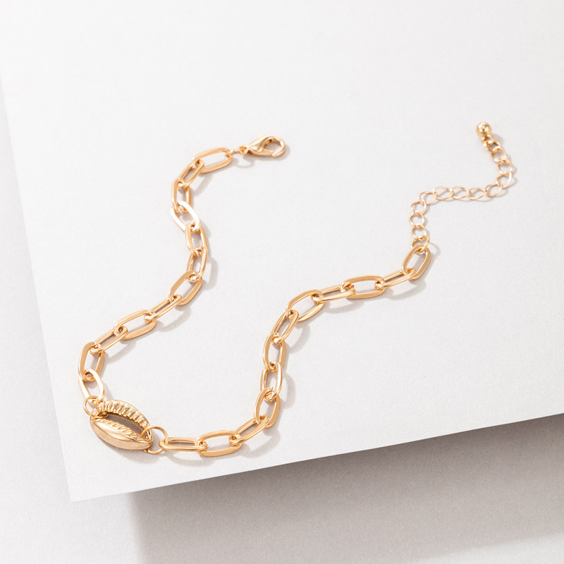 Tocona INS Stil simplu Shell pentru femei Anklets New Fashion Geometrie Aliaj Metal Picior Lanțuri Boemia Bijuterii Accesorii 19799