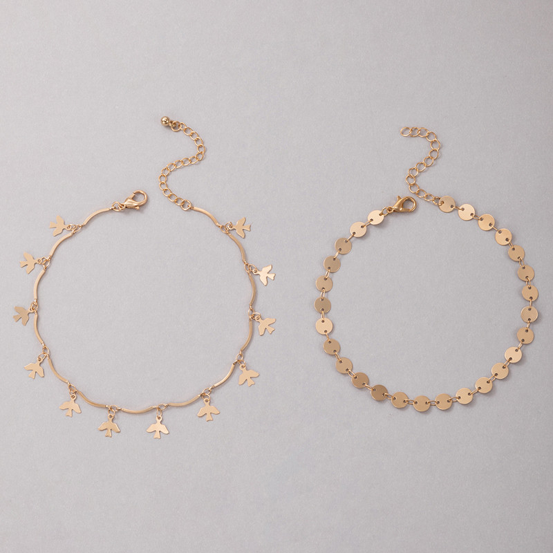 Tocona 2 buc/seturi Pretty Butterfly Anklets Noua modă din aliaj metal lanț reglabil pentru picioare pentru femei bărbați bijuterii de vară 20852