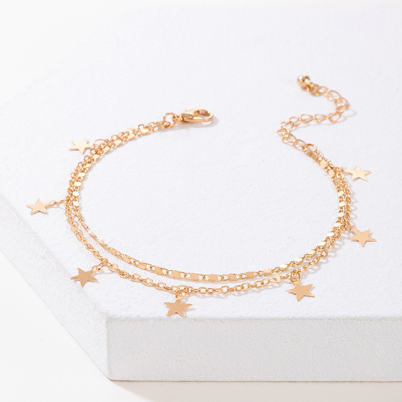 Tocona Bohemian Simple Star bojt láblánc ötvözet állítható bokaláncok Beach Party ékszer 2db/szett női kiegészítők számára
