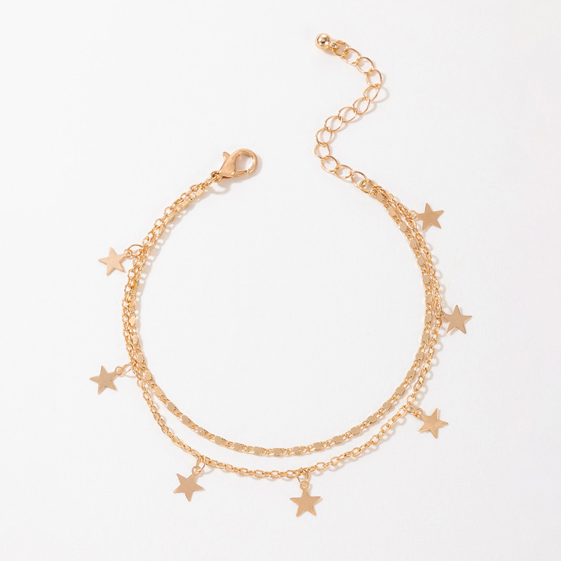 Tocona Bohemian Simple Star bojt láblánc ötvözet állítható bokaláncok Beach Party ékszer 2db/szett női kiegészítők számára