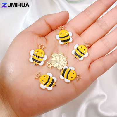 10pcs/lot Cute Bee Charms Enamel Panda Fruits Pendants For DIY Jewelry Making Earrings Necklaces Bracelets Handmade Accessories