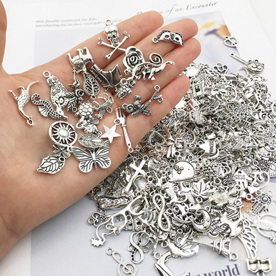 30PCS Mixed Tibetan Silver Pendant DIY Bracelet Necklace Earrings charms for jewelry making