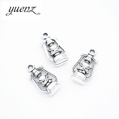 YuenZ 10 buc. Lampă cu kerosen de culoare argintie antică Charms Pandantive pentru colier, brățară, bijuterii, fabricare manuală, 20*10 mm J409