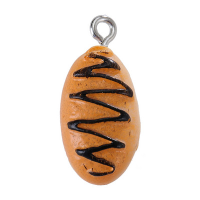 10 vnt Dirbtinės maistinės dervos pakabukai duonos pyragaičiai sausainiai apyrankės papuošalai. Kawaii mielas žavesys raktų pakabukų priedai