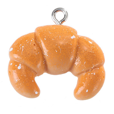 10 vnt Dirbtinės maistinės dervos pakabukai duonos pyragaičiai sausainiai apyrankės papuošalai. Kawaii mielas žavesys raktų pakabukų priedai