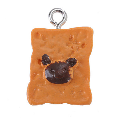 10 vnt Dirbtinės maistinės dervos pakabukai duonos pyragaičiai sausainiai apyrankės papuošalai. Kawaii mielas žavesys raktų pakabukų priedai