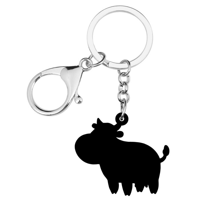 NEWEI Akrilinis varpelis pieninių galvijų karvių raktų pakabukai ūkinių gyvūnų raktų pakabukai moterims mergaičių paauglių rankinės automobilio piniginės žavesio papuošimo dovana