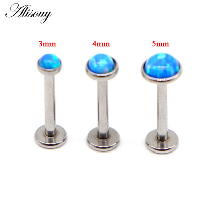 Partija 3 vnt Opal Stone Labret Monroe Lip Stud Auskarų vėrimas Kremzlė Tragus Helix Auskaras Nose Stud 16g Lūpų žiedas Kūno papuošalai