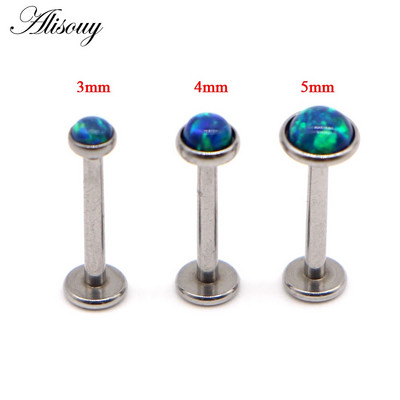 Partija 3 vnt Opal Stone Labret Monroe Lip Stud Auskarų vėrimas Kremzlė Tragus Helix Auskaras Nose Stud 16g Lūpų žiedas Kūno papuošalai
