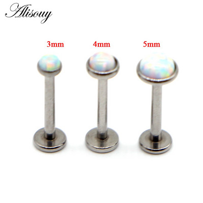 Partija 3 vnt Opal Stone Labret Monroe Lip Stud Auskarų vėrimas Kremzlė Tragus Helix Auskaras Nose Stud 16g Lūpų žiedas Kūno papuošalai
