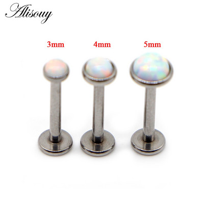 Partija 3 vnt Opal Stone Labret Monroe Lip Stud Auskarų vėrimas Kremzlė Tragus Helix Auskaras Nose Stud 16g Lūpų žiedas Kūno papuošalai