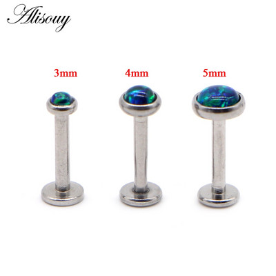 Partija 3 vnt Opal Stone Labret Monroe Lip Stud Auskarų vėrimas Kremzlė Tragus Helix Auskaras Nose Stud 16g Lūpų žiedas Kūno papuošalai