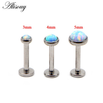 Partija 3 vnt Opal Stone Labret Monroe Lip Stud Auskarų vėrimas Kremzlė Tragus Helix Auskaras Nose Stud 16g Lūpų žiedas Kūno papuošalai