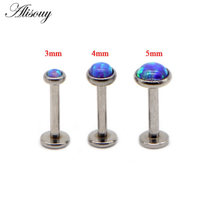 Partija 3 vnt Opal Stone Labret Monroe Lip Stud Auskarų vėrimas Kremzlė Tragus Helix Auskaras Nose Stud 16g Lūpų žiedas Kūno papuošalai