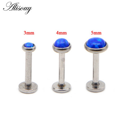 Partija 3 vnt Opal Stone Labret Monroe Lip Stud Auskarų vėrimas Kremzlė Tragus Helix Auskaras Nose Stud 16g Lūpų žiedas Kūno papuošalai