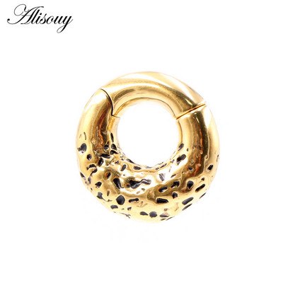 Alisouy 1vnt nerūdijančio plieno liejimas apvalus apskritas ausų svoriai sunkūs plėtimosi neštuvai kištukai matuokliai auskarai kūno auskarų vėrimas papuošalai