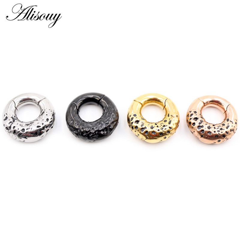 Alisouy 1vnt nerūdijančio plieno liejimas apvalus apskritas ausų svoriai sunkūs plėtimosi neštuvai kištukai matuokliai auskarai kūno auskarų vėrimas papuošalai