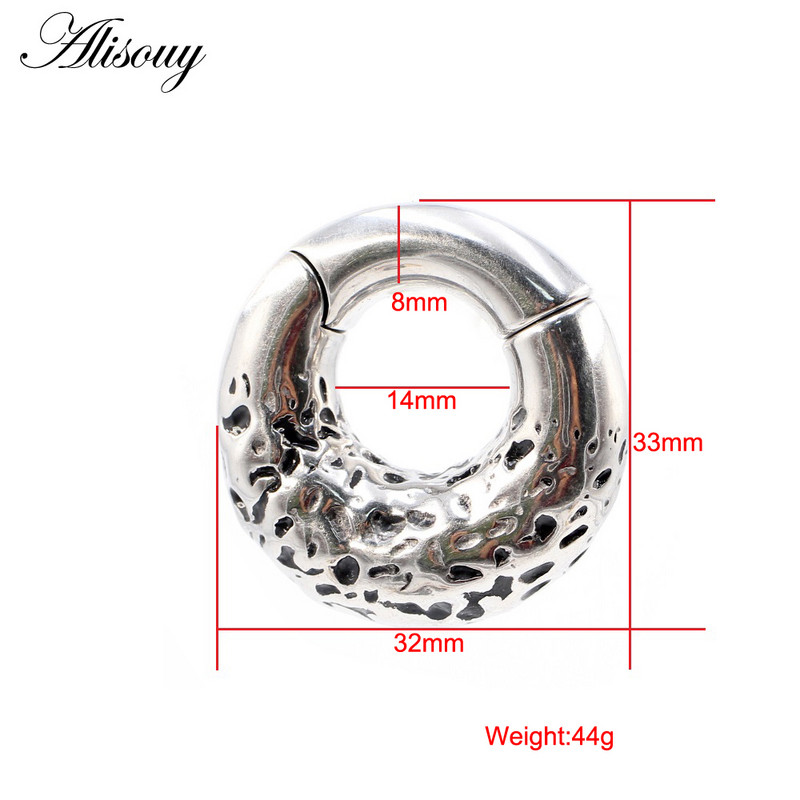 Alisouy 1vnt nerūdijančio plieno liejimas apvalus apskritas ausų svoriai sunkūs plėtimosi neštuvai kištukai matuokliai auskarai kūno auskarų vėrimas papuošalai