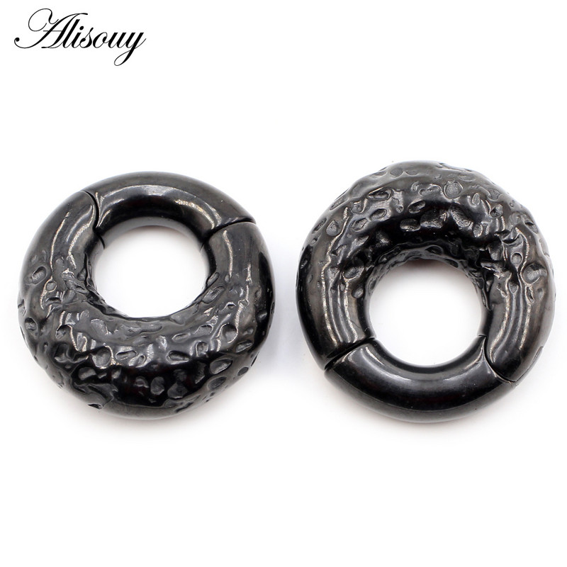 Alisouy 1vnt nerūdijančio plieno liejimas apvalus apskritas ausų svoriai sunkūs plėtimosi neštuvai kištukai matuokliai auskarai kūno auskarų vėrimas papuošalai