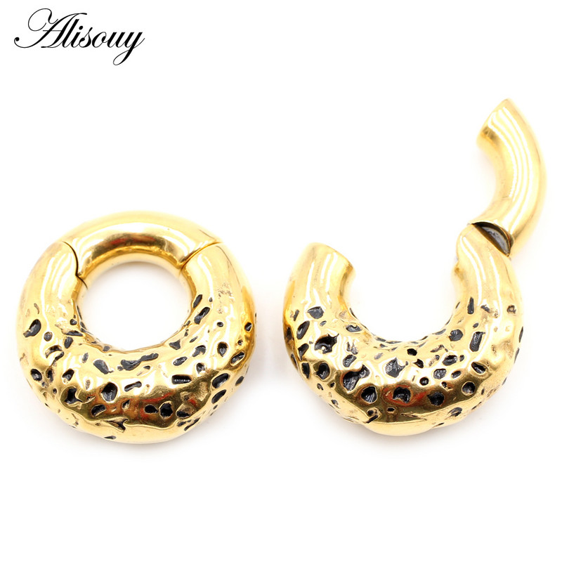 Alisouy 1vnt nerūdijančio plieno liejimas apvalus apskritas ausų svoriai sunkūs plėtimosi neštuvai kištukai matuokliai auskarai kūno auskarų vėrimas papuošalai