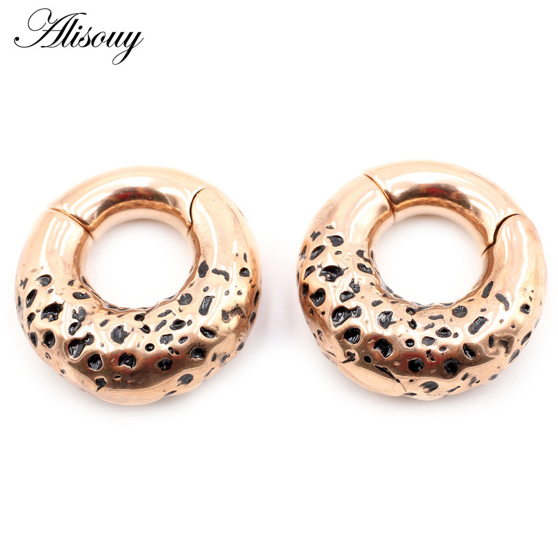 Alisouy 1vnt nerūdijančio plieno liejimas apvalus apskritas ausų svoriai sunkūs plėtimosi neštuvai kištukai matuokliai auskarai kūno auskarų vėrimas papuošalai