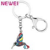 NEWEI Emalio lydinio skraidantis kolibris paukščių raktų pakabukai raktų pakabukai dovanos madingi papuošalai moterims mergaitėms vasaros tema aksesuarai