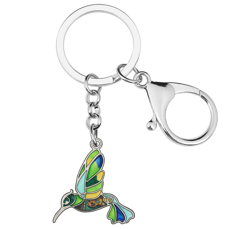 NEWEI Emalio lydinio skraidantis kolibris paukščių raktų pakabukai raktų pakabukai dovanos madingi papuošalai moterims mergaitėms vasaros tema aksesuarai