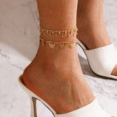 Tocona 2vnt./rinkinys Gražūs drugelių kutų kulkšniai moterims Charms Hollow Out geometrijos lydinio metalo pėdų grandinėlės papuošalai 18043