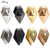 Alisouy 1PC din oțel inoxidabil Rhombus Con Vârf Greutăți pentru urechi Expansoare grele Plugii de targă Manometre Cercei Bijuterii Piercing pentru corp