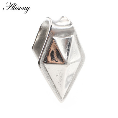 Alisouy 1PC din oțel inoxidabil Rhombus Con Vârf Greutăți pentru urechi Expansoare grele Plugii de targă Manometre Cercei Bijuterii Piercing pentru corp