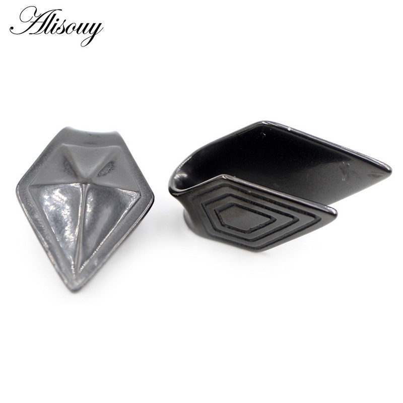 Alisouy 1PC din oțel inoxidabil Rhombus Con Vârf Greutăți pentru urechi Expansoare grele Plugii de targă Manometre Cercei Bijuterii Piercing pentru corp