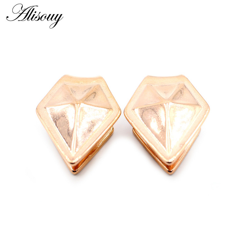 Alisouy 1PC din oțel inoxidabil Rhombus Con Vârf Greutăți pentru urechi Expansoare grele Plugii de targă Manometre Cercei Bijuterii Piercing pentru corp