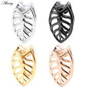 Alisouy 1vnt nerūdijančio plieno tuščiavidurių lapų ausų svorio kabykla, sunkus išsiplėtimas, neštuvai, matuokliai, auskarai, kūno auskarų vėrimas, papuošalai