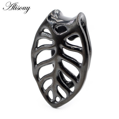 Alisouy 1vnt nerūdijančio plieno tuščiavidurių lapų ausų svorio kabykla, sunkus išsiplėtimas, neštuvai, matuokliai, auskarai, kūno auskarų vėrimas, papuošalai